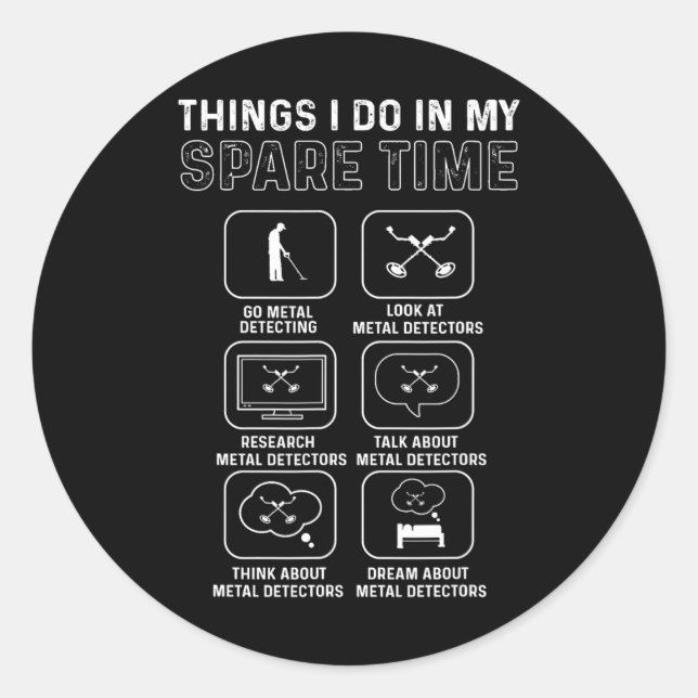 Sticker Rond Détecteur de métal. Chasse Relique. Détection des  (Devant)