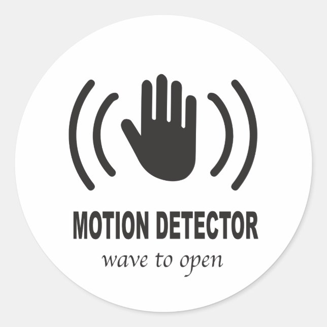 Sticker Rond Détecteur de mouvement avec icône de main (Devant)