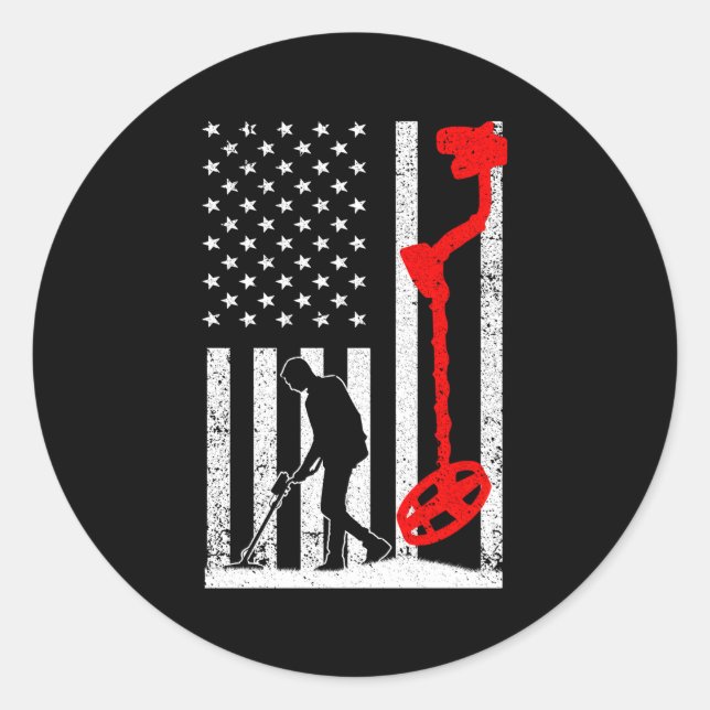 Sticker Rond Détecteur Métal Pour Chasse Au Trésor Détection (Devant)