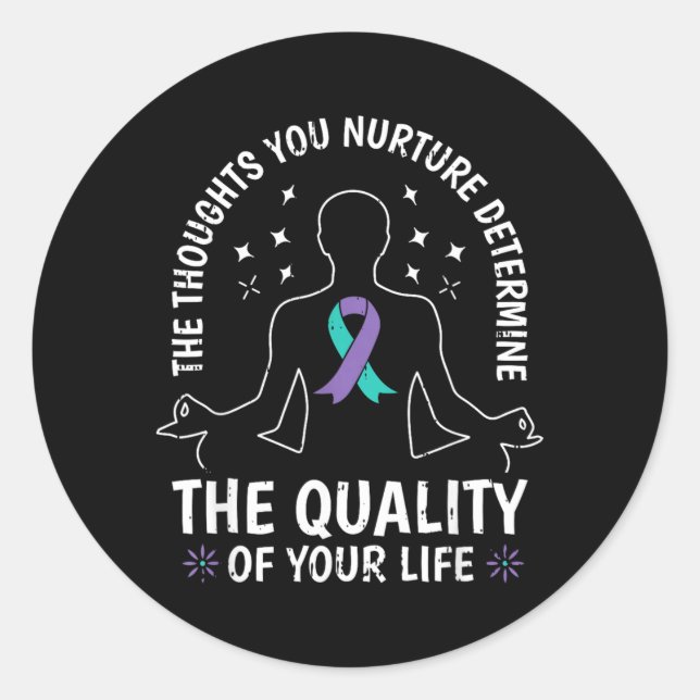 Sticker Rond Déterminer la qualité de vie Santé mentale (Devant)