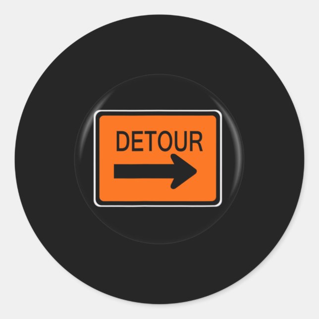 Sticker Rond Détour - Bon graphisme (Devant)