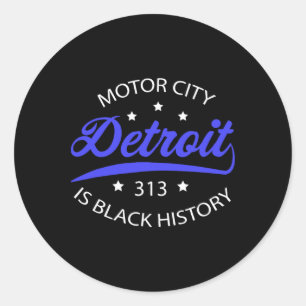 Sticker Rond Detroit 313 Mois de l'histoire des Noirs de Motor 