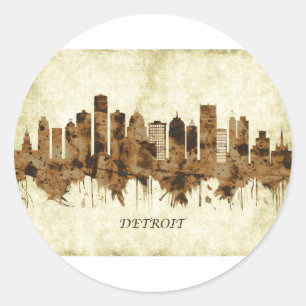 Sticker Rond Detroit Michigan