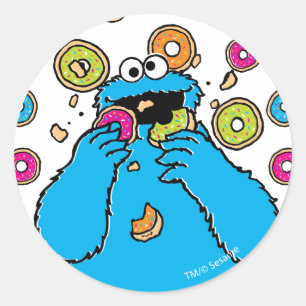 Sticker Rond Détroyer Cookie MonsterDonut