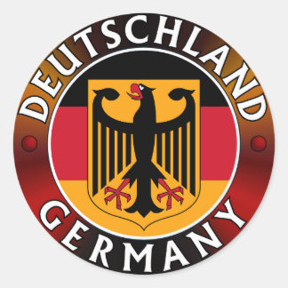 Sticker Rond Deutschland Allemagne Plaque, drapeau allemand et 
