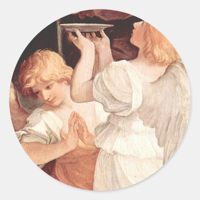 Sticker Rond Deux Anges, Guido Reni Christian Art Baroque (Devant)