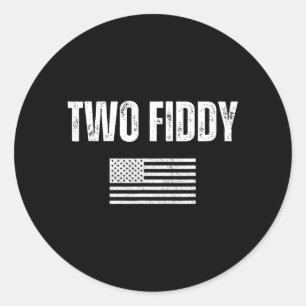 Sticker Rond Deux Cinquante Drapeau Américain Humour Patriote M
