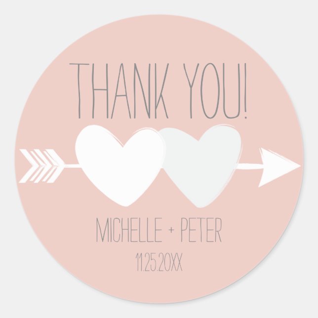 Sticker Rond Deux coeurs (Devant)