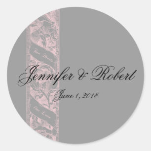 Sticker Rond Deux Coeurs Un Amour Enveloppe Romantique Sceau