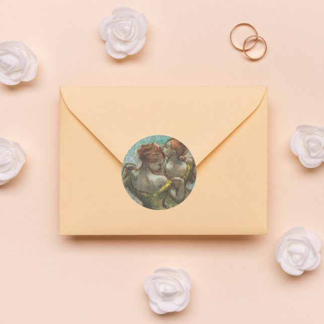 Sticker Rond Deux Danseurs, Demi-Longueur, Degas Art (Créateur téléchargé)