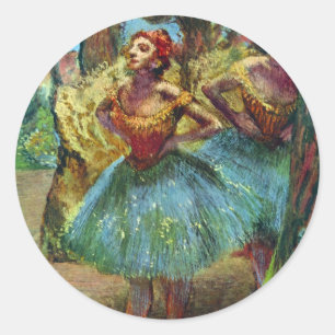 Sticker Rond Deux danseuses d'Edgar Degas, Art de ballet vintag