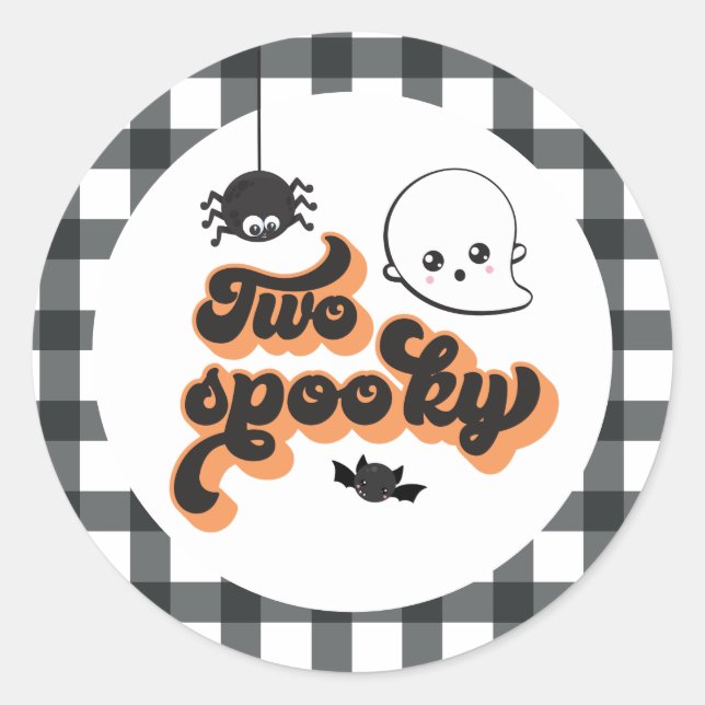 Sticker Rond Deux épouvantables 2 ans pour Halloween (Devant)