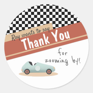 Sticker Rond Deux Fast Car Theme Unique Jaune Rouge Noir