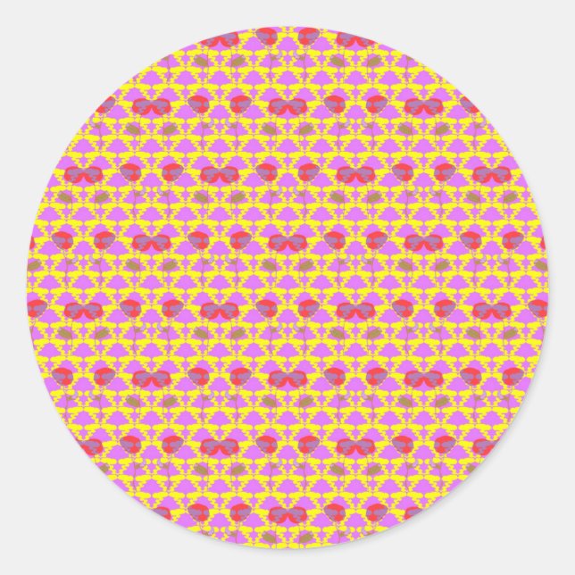 Sticker Rond Deux Fleurs Roses (Devant)