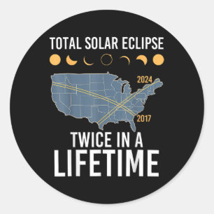 Sticker Rond Deux Fois Dans Une Chemise Solaire À Vie Éclipse 2