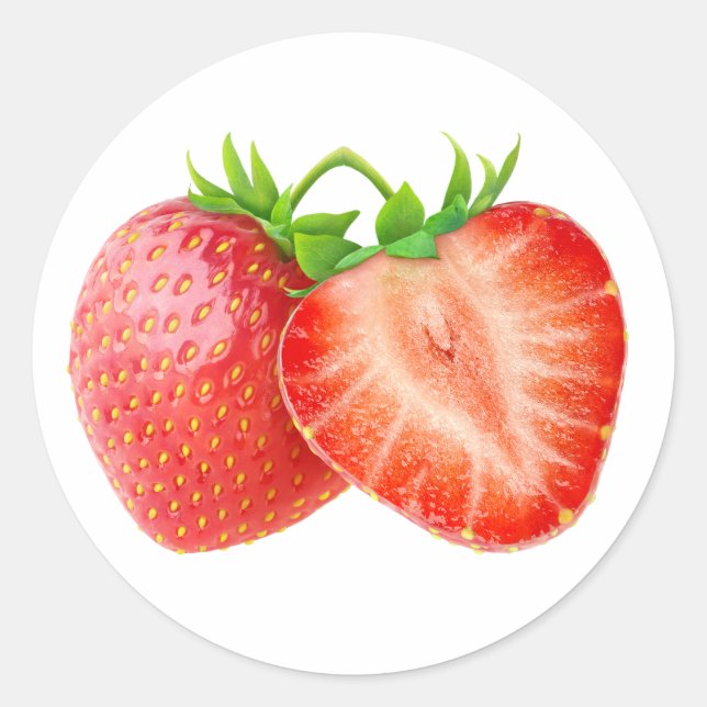Sticker Rond Deux fraises (Devant)