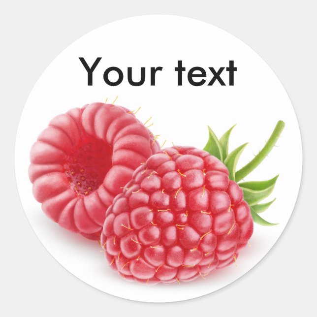 Sticker Rond Deux framboises (Devant)