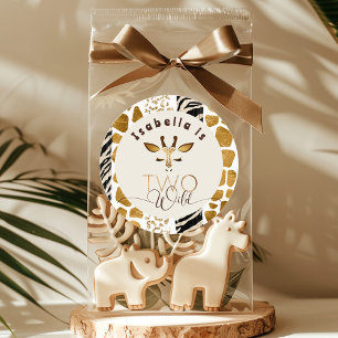 Sticker Rond Deux girafe poster de animal Safari sauvage annive