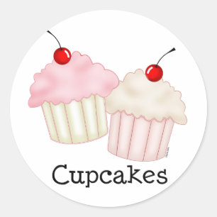 Sticker Rond Deux Grands Cupcakes