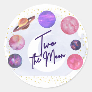 Sticker Rond Deux la Lune 2e anniversaire
