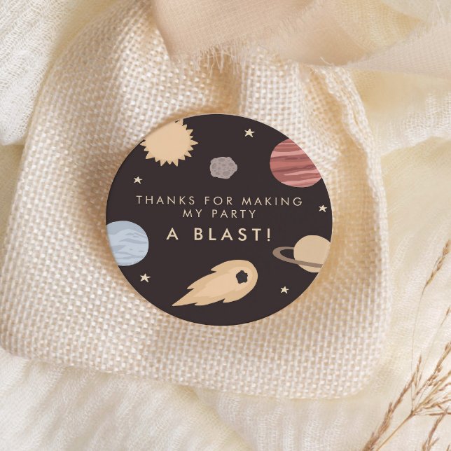 Sticker Rond Deux la Lune Enfants Espace extra-atmosphérique An (Fun & fully customizable!)