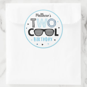 Sticker Rond Deux Lunettes de soleil Cool garçon deuxième anniv