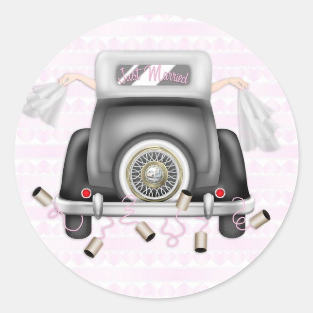 Sticker Rond Deux mariées, Mariage lesbien (Devant)