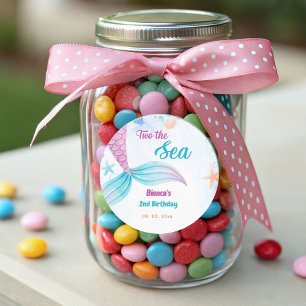 Sticker Rond Deux nautiques de la mer 2e fête d'anniversaire