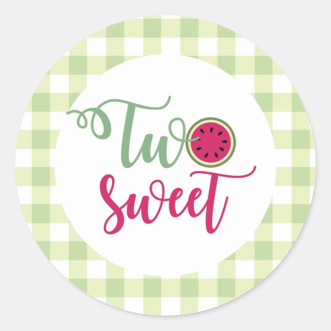 Sticker Rond Deux pastèque sucrée 2e anniversaire (Devant)