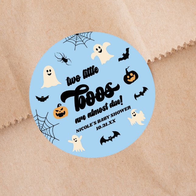 Sticker Rond Deux petits boos jumeaux Baby shower d'Halloween (Créateur téléchargé)