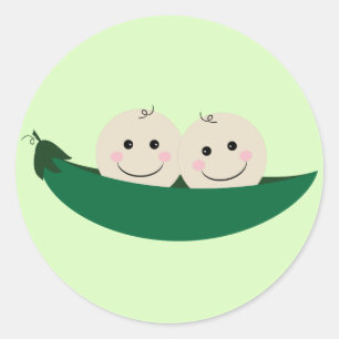 Sticker Rond Deux petits pois dans un pod Twins Baby