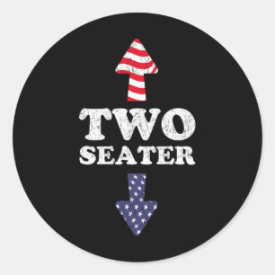 Sticker Rond Deux places Usa 4 Juillet White Trash Party Attein