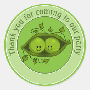 Sticker Rond Deux Pois Dans Une Poitrine, Merci