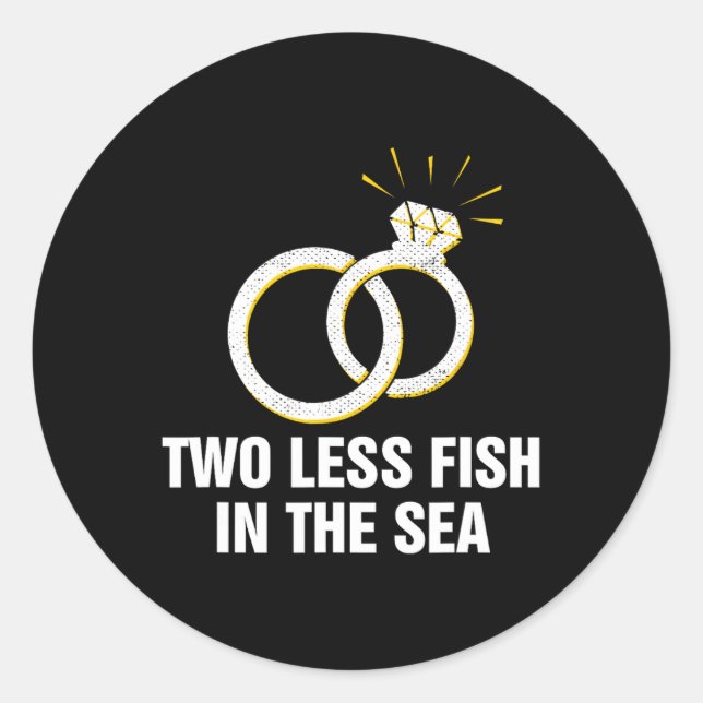 Sticker Rond Deux Poissons De Moins Dans La Mariée Mariage De L (Devant)