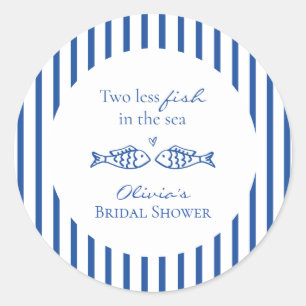 Sticker Rond Deux poissons de moins dans la mer Fête de mariage