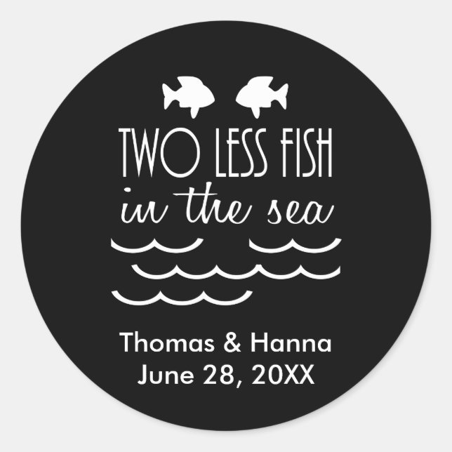 Sticker Rond Deux poissons de moins dans le Mariage marin (Devant)