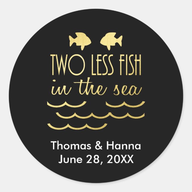 Sticker Rond Deux poissons de moins dans le Mariage marin (Devant)