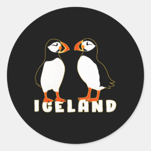 Sticker Rond Deux Puffins D'Islande