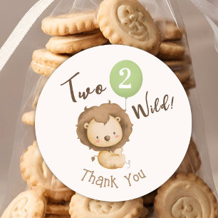 Sticker Rond Deux Sages de Lion Sage Green Balloon Boy 2e anniv