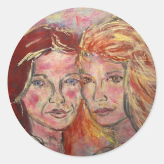 Sticker Rond deux soeurs