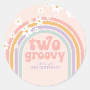 Sticker Rond deux Super Pastel arc-en-ciel 2E anniversaire
