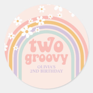 Sticker Rond deux Super Pastel arc-en-ciel 2E anniversaire