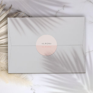 Sticker Rond Deux tons rose minimaliste