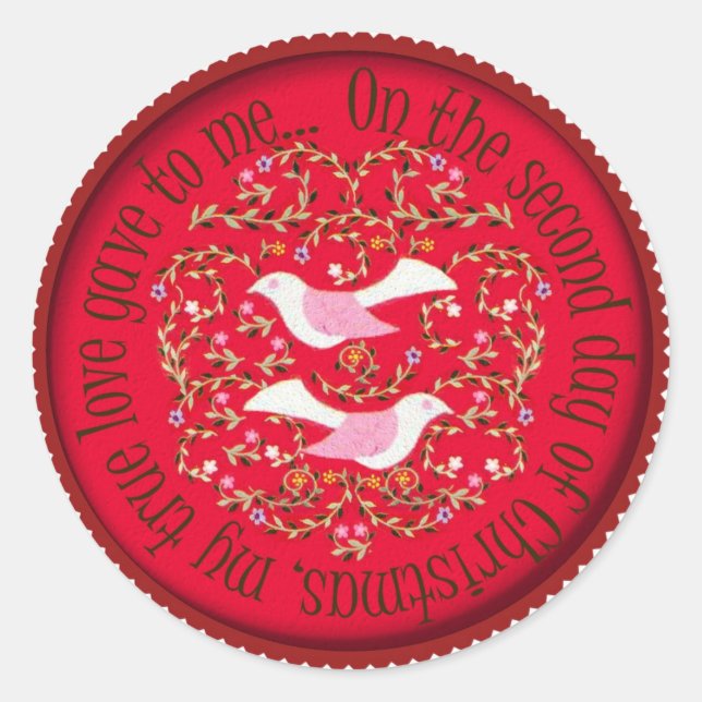 Sticker Rond Deux tourterelles (Devant)