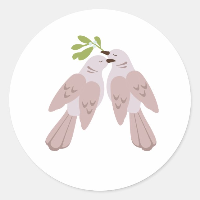 Sticker Rond Deux tourterelles (Devant)