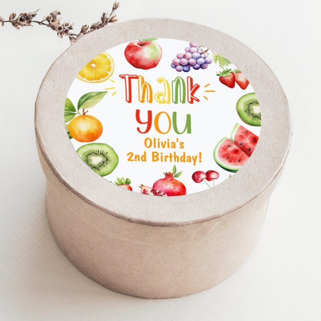 Sticker Rond Deux-tti frutti fête des fruits merci (Créateur téléchargé)