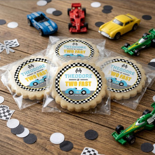 Sticker Rond Deux Voiture de Course Rapide Cadeau pour 2ème Ann