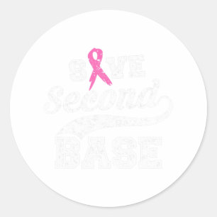Sticker Rond Deuxième Base Pink Ribbon Sensibilisation au cance