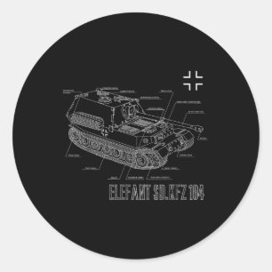 Sticker Rond Deuxième Guerre mondiale Allemand Anti-Tank Destro