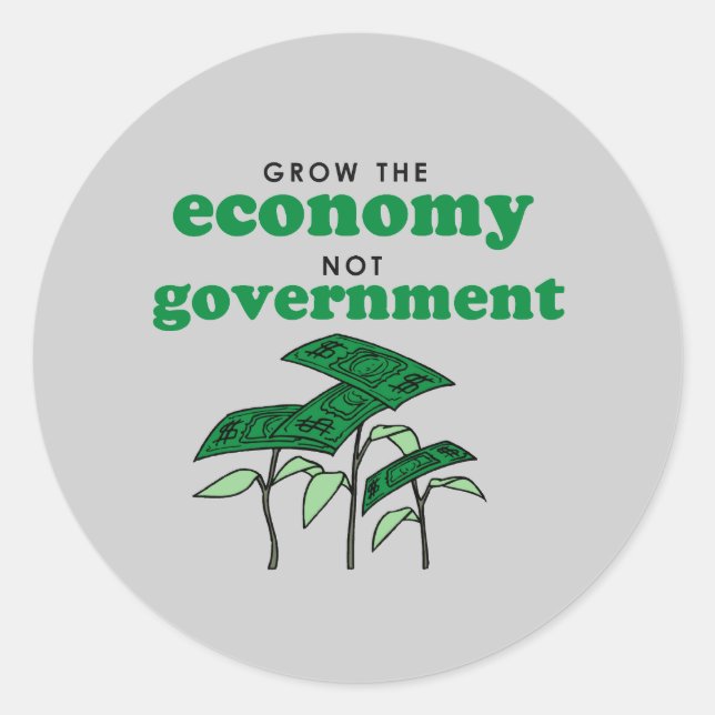 Sticker Rond Développer l'économie et non le gouvernement (Devant)